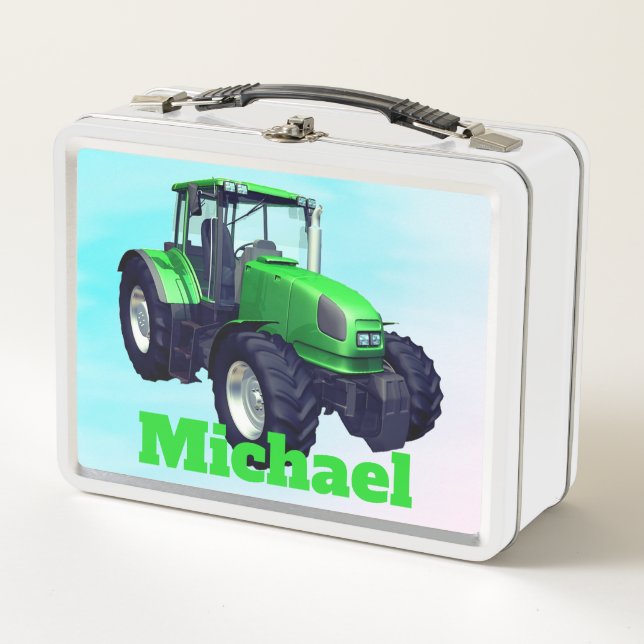Tractor de granja verde personalizado (Anverso)