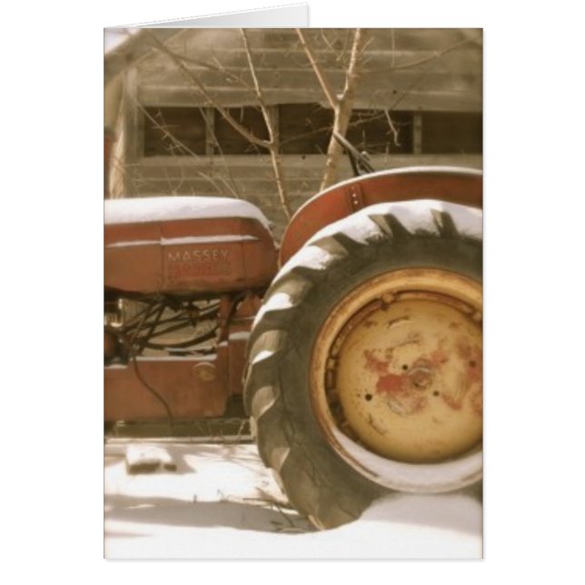 Tractor de Massey Harris en nieve: Tarjeta en (Frente)