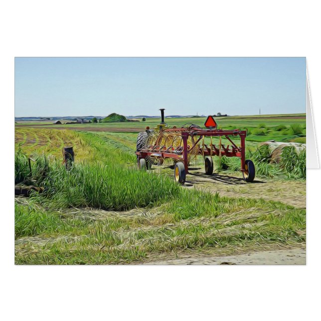 Tractor en la tarjeta de la granja (Anverso (Horizontal))