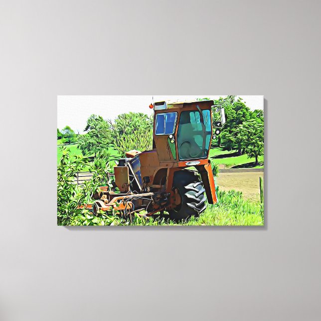 Tractor en una granja Fotografía Arte de Pared (Anverso)