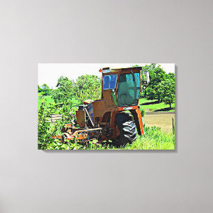 Tractor en una granja fotográfica arte en pared