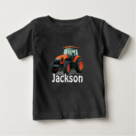 Tractor Naranja personalizado bebé camiseta