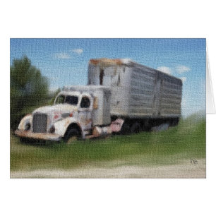 Tractor/remolque en una tarjeta del campo
