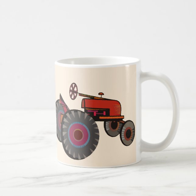 Tractor rojo en una taza (Derecha)