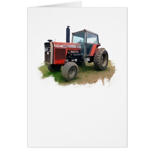 Tractor rojo Massey Ferguson en el campo (Frente)