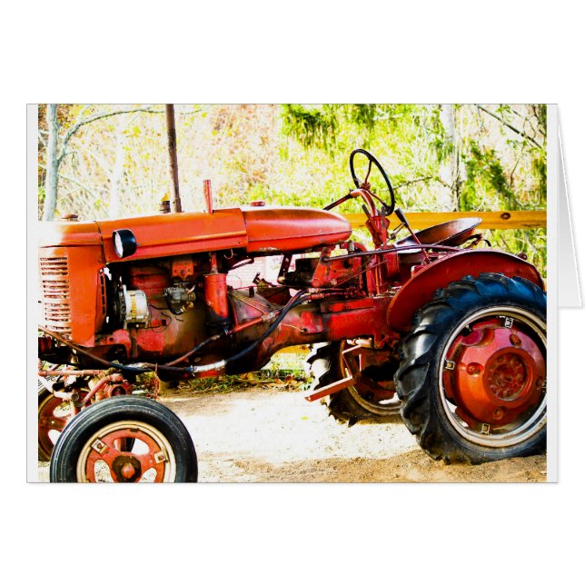 Tractor rojo vintage (Anverso (Horizontal))