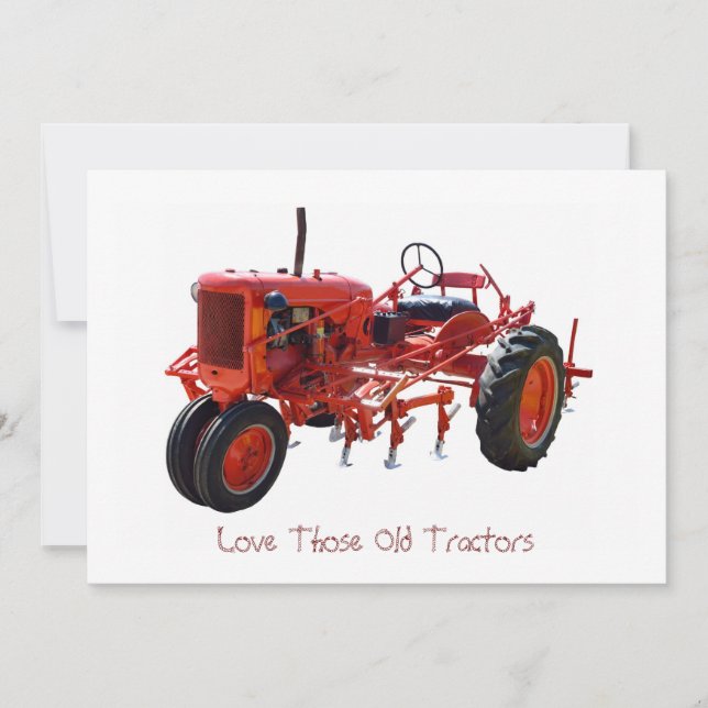 Tractor rojo vintage (Anverso)