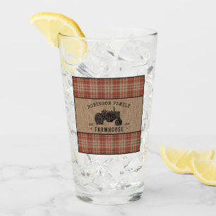 Tractor Rústico de granja familiar Red Plaid Burla