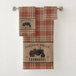 Tractor Rústico de granja familiar Red Plaid Burla