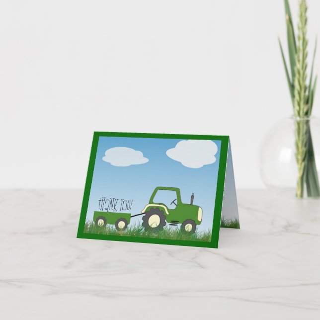 Tractor - Tarjeta de agradecimiento - ¡linda dentr (Anverso)