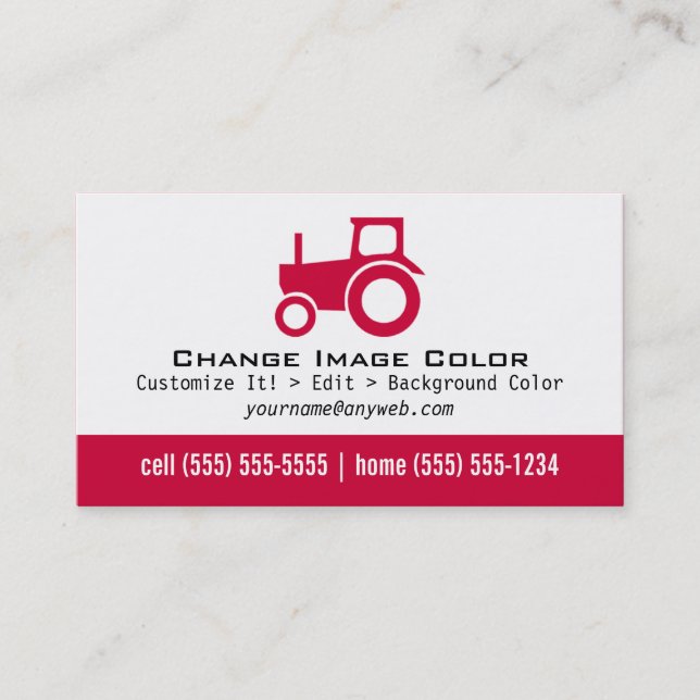 Tractor - tarjeta de visita personal (Anverso)