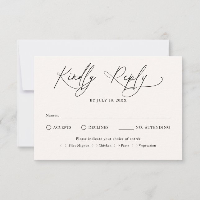 Tradición de guión moderno RSVP de boda (Anverso)