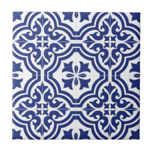 Tradicional Azulejo Español Azul y Blanco