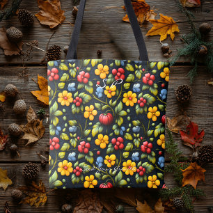 Tradicional Khokhloma Patrón floral Toque Bolsa