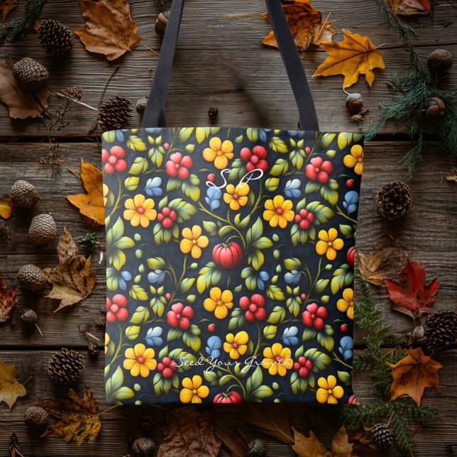 Tradicional Khokhloma Patrón floral Toque Bolsa (Subido por el creador)