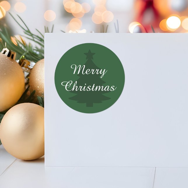 Tradicional - Verde oscuro - Feliz Pegatina navide (Subido por el creador)