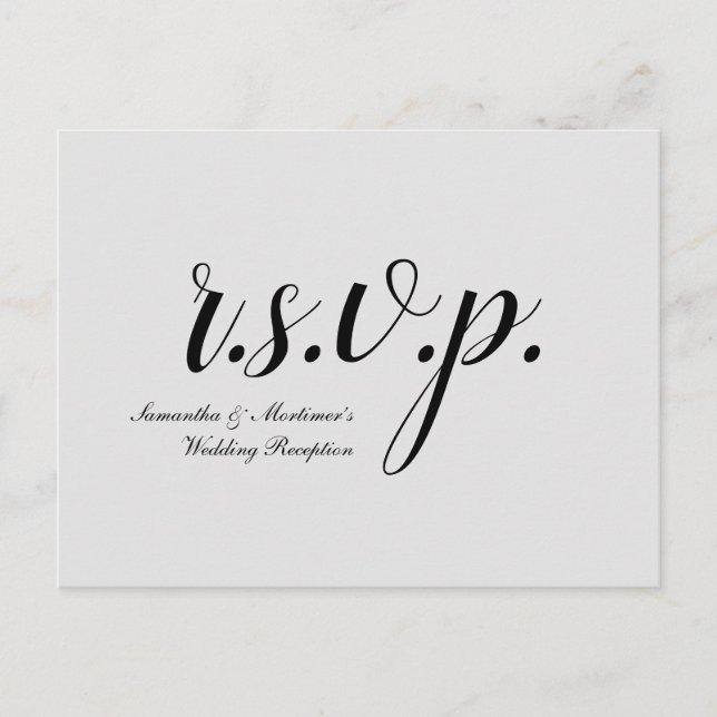 Tradicional y nostálgico "r.s.v.p." Postal (Anverso)