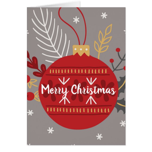 Traditiona Feliz Navidad/ Ornamento Rojo (Frente)