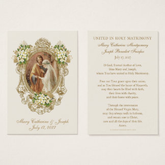 Traditional Catholic Floral Gold Wedding Prayer 