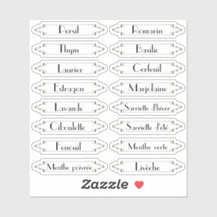 Traditionelle Jardin Français herbes etiqueta