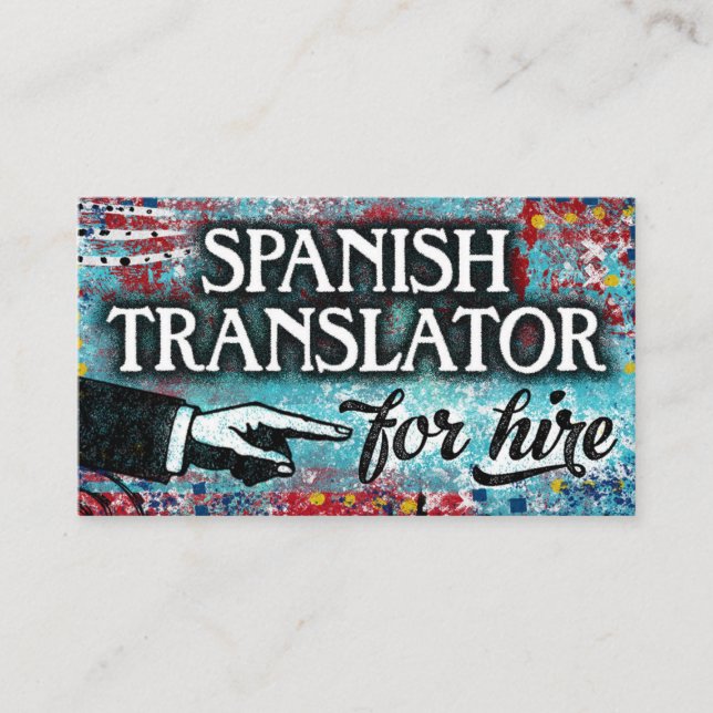 Traductor Español Para Tarjetas De Negocios De Alq (Anverso)