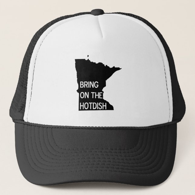 Trae el gorro de camionero Funny Minnesota Hotdish (Anverso)