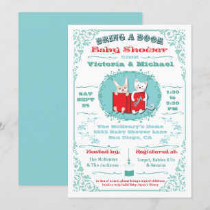 Trae invitaciones a la biblioteca de libros Baby S