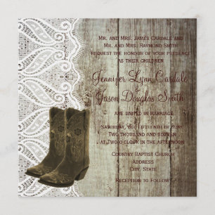 Trae tus boots Invitaciones a la Boda de Cowboy