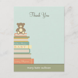 Trae Un Libro Baby Shower Gracias Tarjetas (Azul)