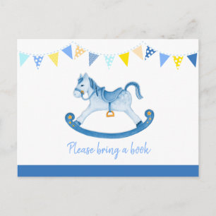 Trae un libro caballo mecedor tarjeta azul para ba