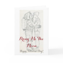 Tráeme la tarjeta de San Valentín feliz de la luna