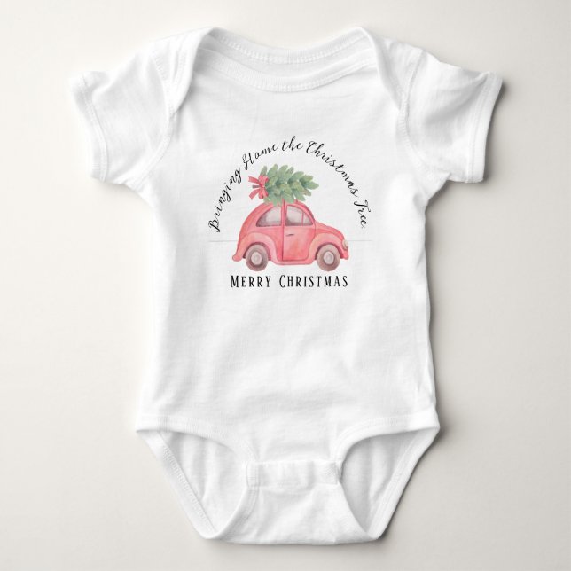 Traer a casa a los Navidades Baby Jersey Bodysuit (Anverso)