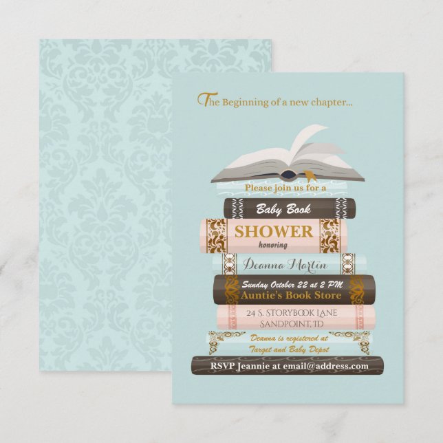 Traer un libro de invitación a Baby Shower (Anverso / Reverso)