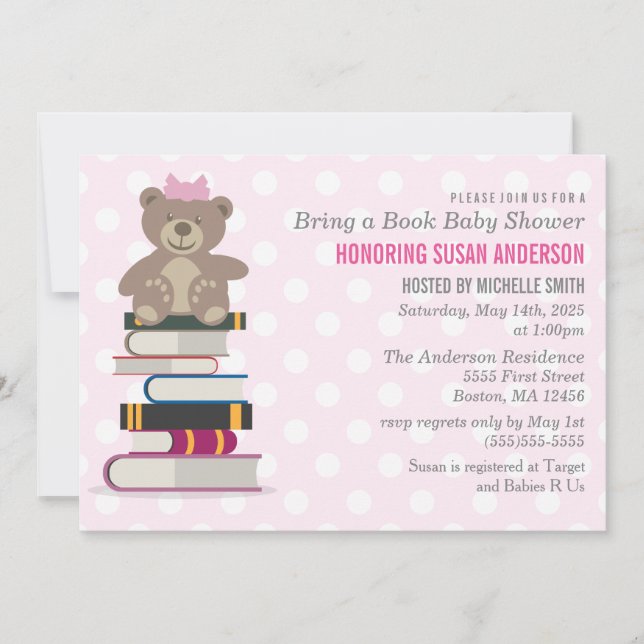 Traer un libro de invitación a Baby Shower (Anverso)