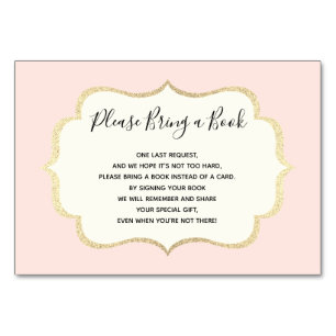 Traer un libro - Tarjetas Baby Shower de Chica bla