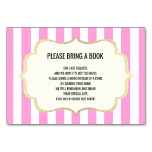 Traer un libro - Tarjetas Baby Shower de Chica bla