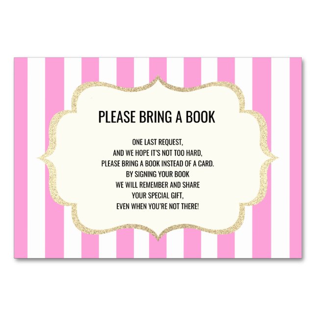 Traer un libro - Tarjetas Baby Shower de Chica bla (Anverso)