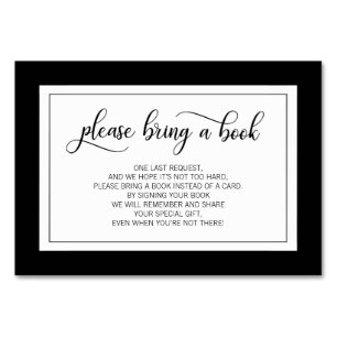 Traer un libro - Tarjetas Baby Shower en blanco y 