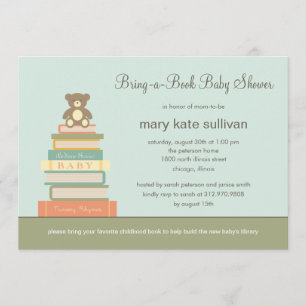 Traer Una Invitación De Baby Shower De Libro (Azul