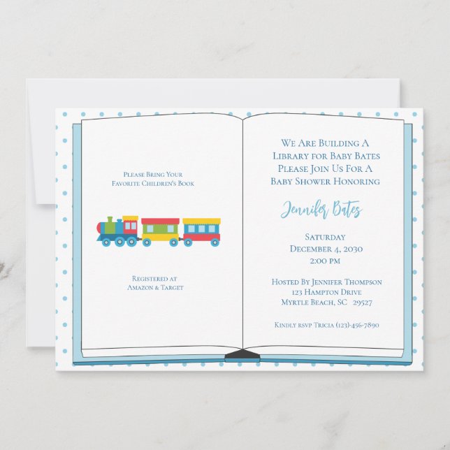 Traer una invitación de Baby Shower para libros (Anverso)