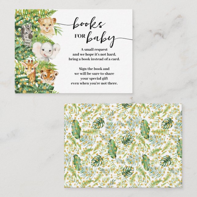 Traer una tarjeta de Baby Shower de Safari para li (Anverso / Reverso)