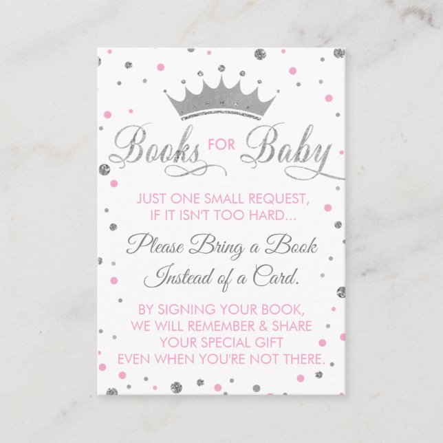 Traer Una Tarjeta De Libro, Princesa, Baby Shower (Anverso)