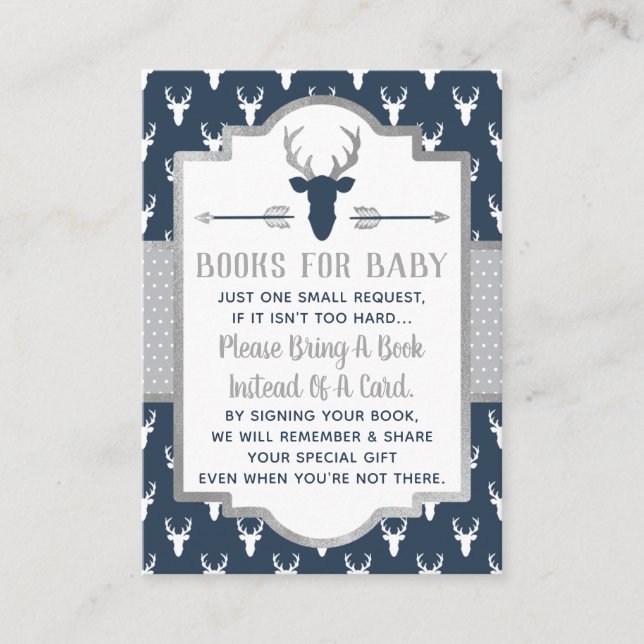 Traer Una Tarjeta De Libro, Woodland Deer, Baby Sh (Anverso)