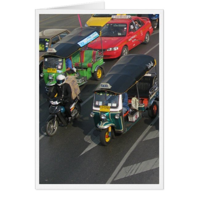Tráfico de Bangkok... Tarjeta de Carreras Tuk Tuk (Frente)