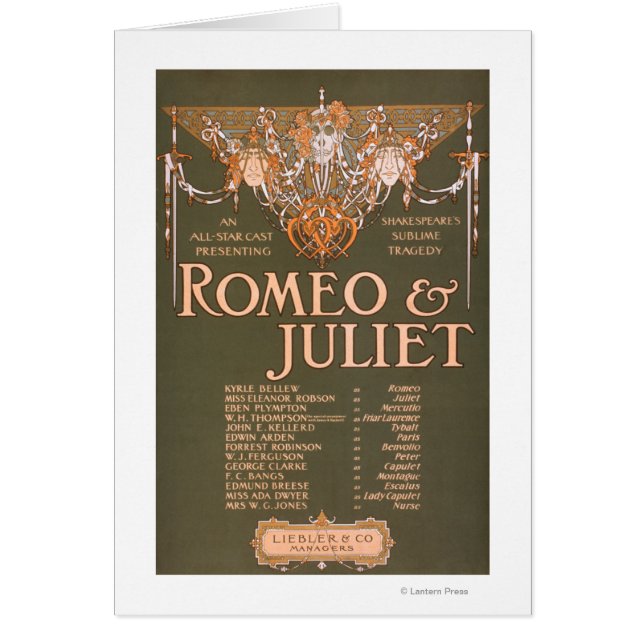 Tragedia sublime de Shakepeare "Romeo & Juliet" (Frente)
