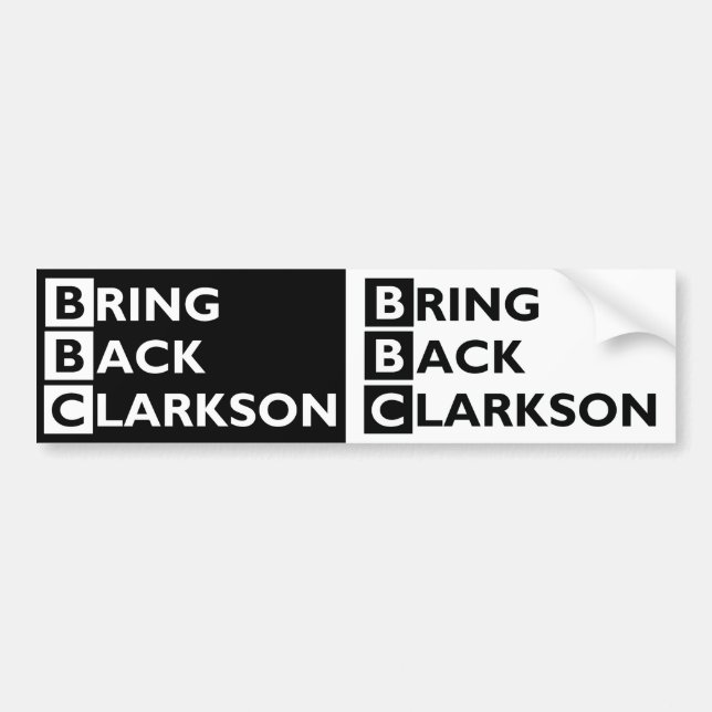 Traiga detrás a Clarkson 2 para 1 pegatina para el (Frente)