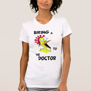 Traiga un pollo a la camisa del médico