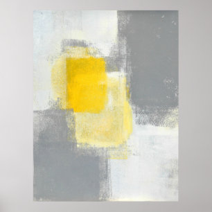 "Trail Mix" Arte Resumen gris y amarillo