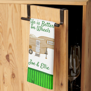 Trailer de viajes de cocina verde toalla camping d