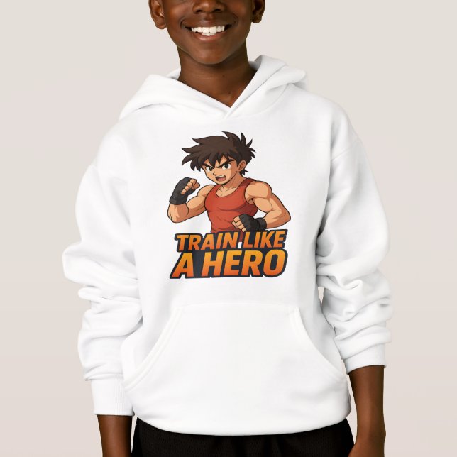 Train Like a Hero Fitness Illustration T-Shirt (Anverso)